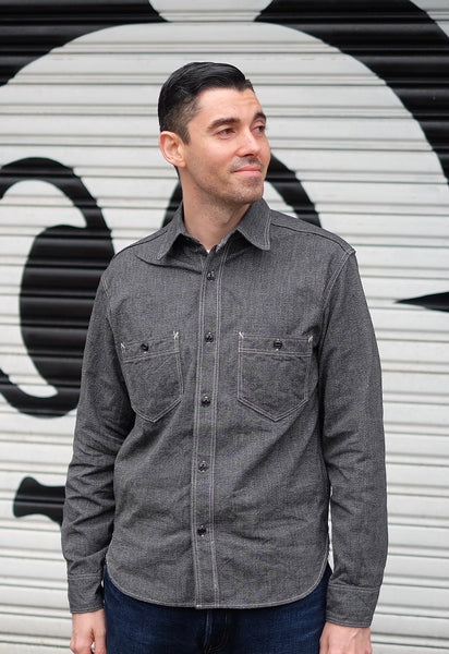 {The Rite Stuff} Atlas Salt & Pepper Work Shirt (Charcoal)