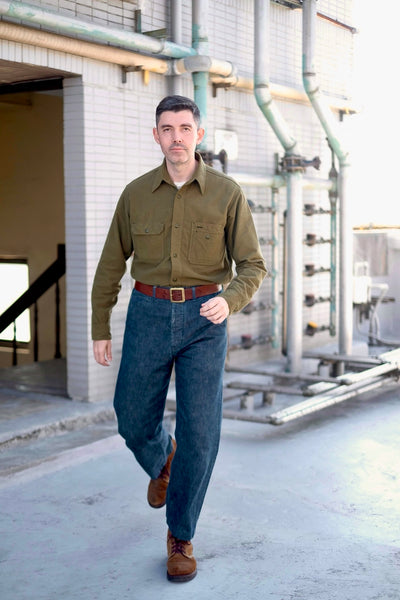 {Now Shipping} Uncle Sam Brushed Chamois Flannel Cigarette Pocket Work Shirt (Olive Drab)