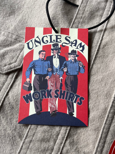 {Now Shipping} Uncle Sam Brushed Chamois Flannel Cigarette Pocket Work Shirt (Sand Grey)