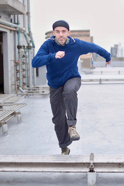 {The Rite Stuff} Titan 11 oz. Loopwheel Double-V Afterhood Sweatshirt (Garment-dyed Blue)