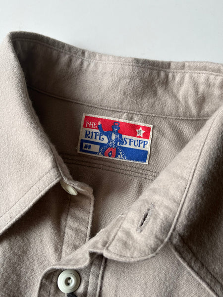 {Now Shipping} Uncle Sam Brushed Chamois Flannel Cigarette Pocket Work Shirt (Sand Grey)