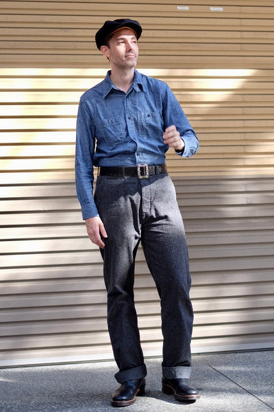 {Now Shipping} Daybreak Selvedge Salt & Pepper Work Pants (Charcoal)