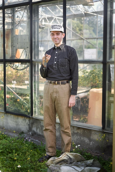 {The Rite Stuff} Bulldog Wabash Discharge-dyed Pullover Work Shirt (Sulfur Black)