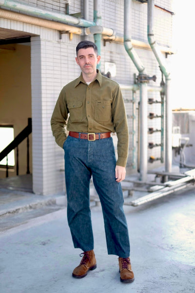 {Now Shipping} Uncle Sam Brushed Chamois Flannel Cigarette Pocket Work Shirt (Olive Drab)