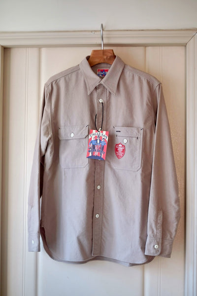{Now Shipping} Uncle Sam Brushed Chamois Flannel Cigarette Pocket Work Shirt (Sand Grey)