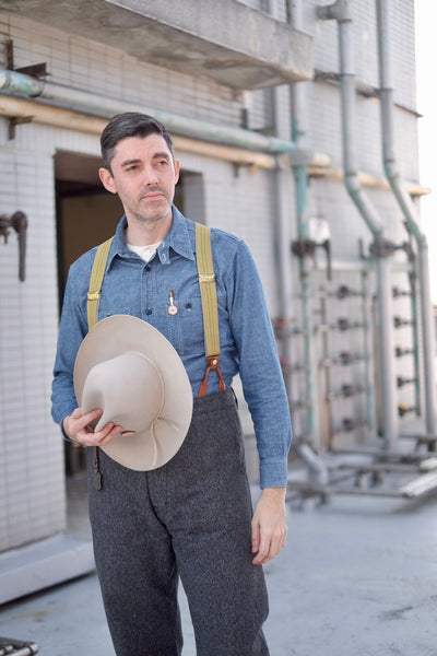 {Now Shipping} Daybreak Selvedge Salt & Pepper Work Pants (Charcoal)