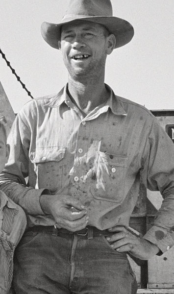 {Now Shipping} Uncle Sam Brushed Chamois Flannel Cigarette Pocket Work Shirt (Sand Grey)