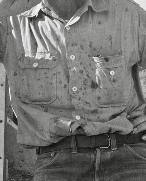 {Now Shipping} Uncle Sam Brushed Chamois Flannel Cigarette Pocket Work Shirt (Sand Grey)