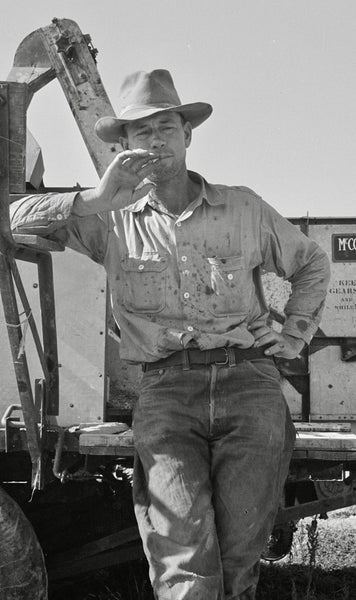 {Now Shipping} Uncle Sam Brushed Chamois Flannel Cigarette Pocket Work Shirt (Sand Grey)