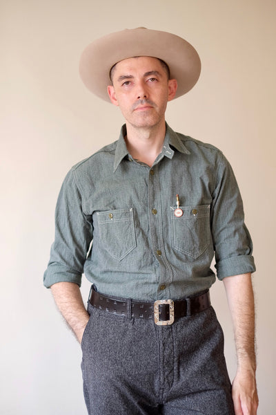 {The Rite Stuff x Codina Leather} Stampede 1930s Hand-stamped Western Belt (Black)