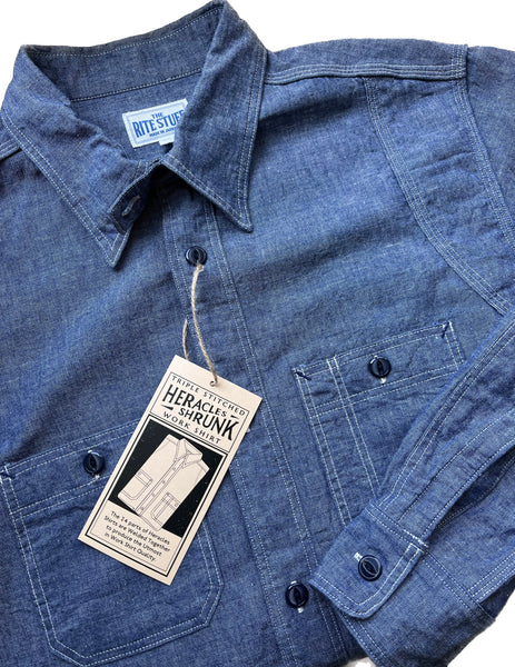 {The Rite Stuff} Heracles 5 oz. Selvedge Chambray Work Shirt (Indigo)