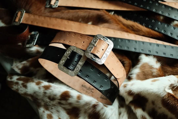 {The Rite Stuff x Codina Leather} Stampede 1930s Hand-stamped Western Belt (Natural)