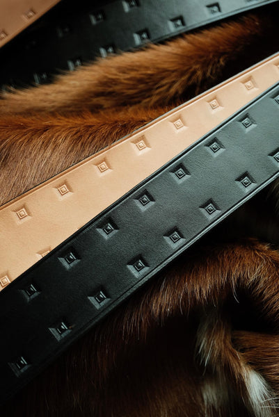 {The Rite Stuff x Codina Leather} Stampede 1930s Hand-stamped Western Belt (Natural)