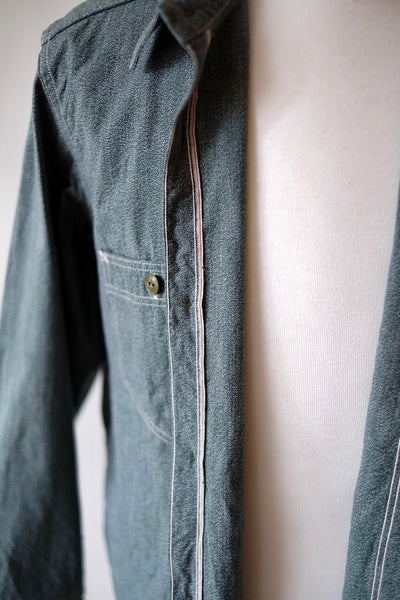 {Sold Out} Atlas Salt & Pepper 6.5 oz. Selvedge Work Shirt (Sage Green)