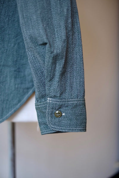 {Sold Out} Atlas Salt & Pepper 6.5 oz. Selvedge Work Shirt (Sage Green)