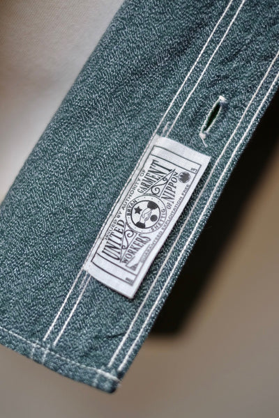 {Sold Out} Atlas Salt & Pepper 6.5 oz. Selvedge Work Shirt (Sage Green)