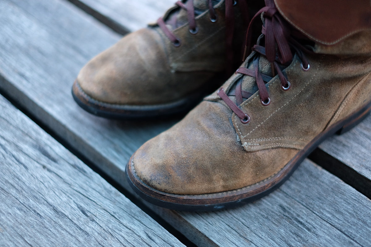 {Vintage} - US Army M43 Roughout Buckle Boots, sz. 6B (late 1940s)