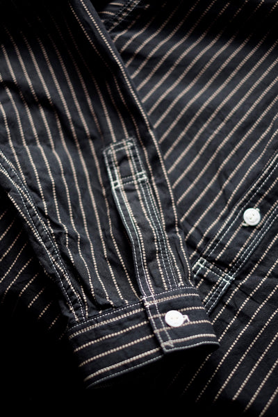 {The Rite Stuff} Bulldog Wabash Discharge-dyed Pullover Work Shirt (Sulfur Black)