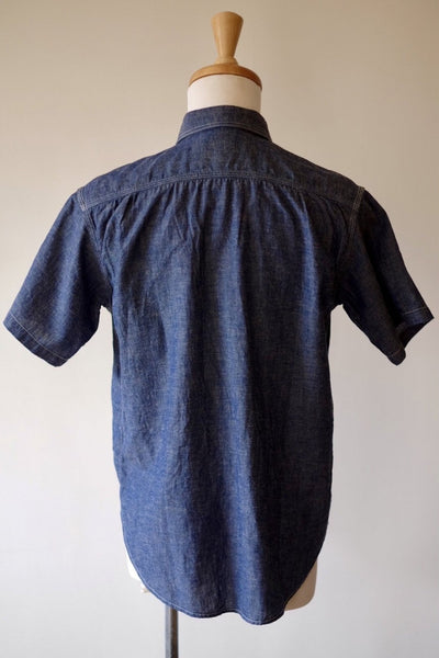 {The Rite Stuff} Bantam Cotton-Linen Short-Sleeve Work Shirt (Indigo)