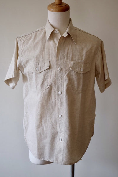 {The Rite Stuff} Bantam Selvedge Chambray Short-Sleeve Work Shirt (Ecru)