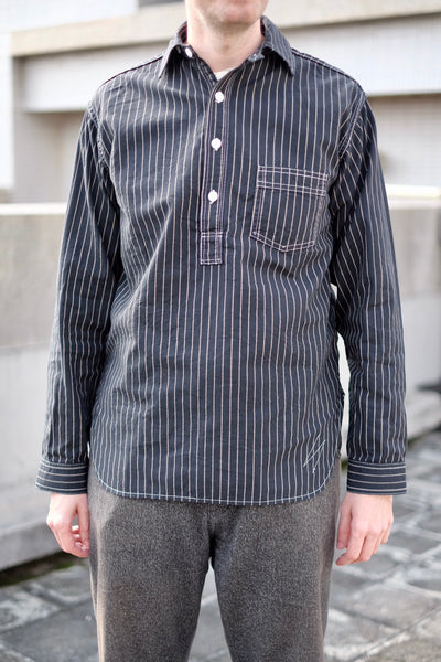 {The Rite Stuff} Bulldog Wabash Discharge-dyed Pullover Work Shirt (Sulfur Black)