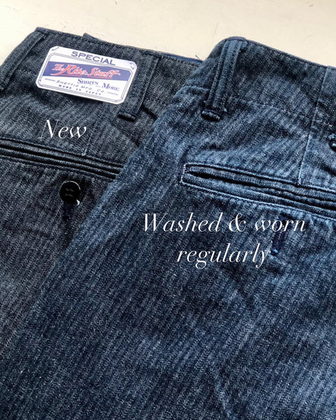 {The Rite Stuff} Pacemaker 10 oz. Denim Herringbone Twill Work Pants (Cadet Blue Indigo)