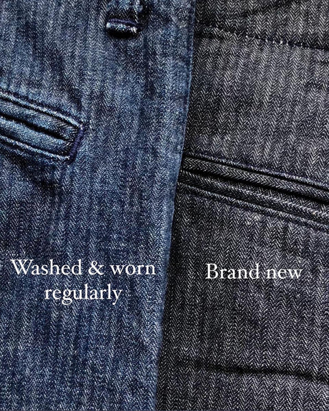 {The Rite Stuff} Pacemaker 10 oz. Denim Herringbone Twill Work Pants (Cadet Blue Indigo)