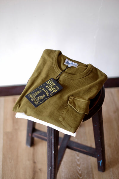 {The Rite Stuff} Heavyweight 9 oz. Loopwheel Pocket Tee (Olive)