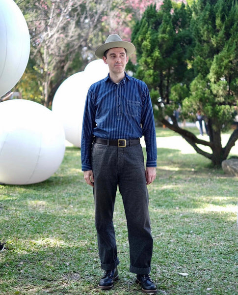 {Now Shipping} Daybreak Selvedge Salt & Pepper Work Pants (Charcoal)