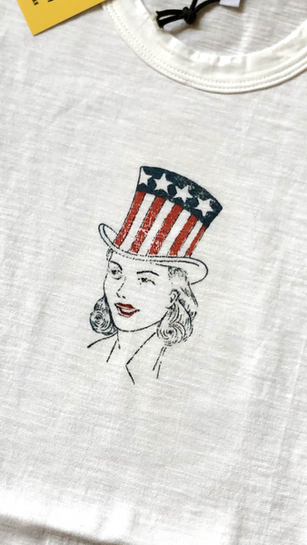 {Vintage Remake} - Deadstock 1940s Iron On Slub Tee (Aunt Sally) Small