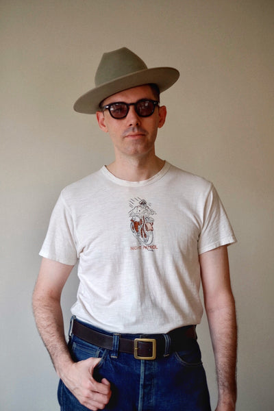 {Vintage Remake} - Deadstock 1940s Iron On Slub Tee (Aunt Sally) Small