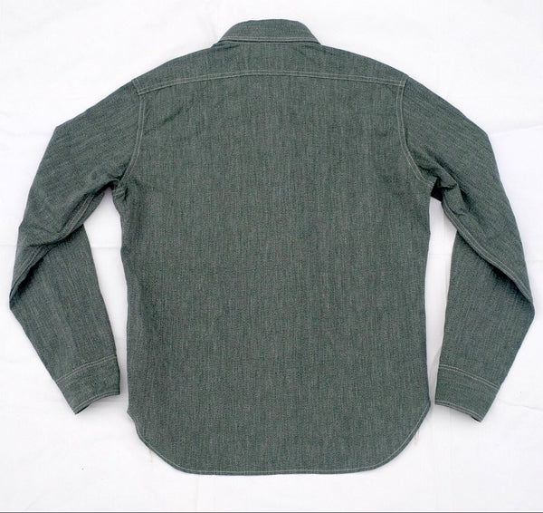{Sold Out} Atlas Salt & Pepper 6.5 oz. Selvedge Work Shirt (Sage Green)