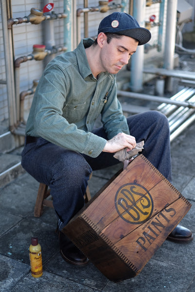 {Sold Out} Atlas Salt & Pepper 6.5 oz. Selvedge Work Shirt (Sage Green)