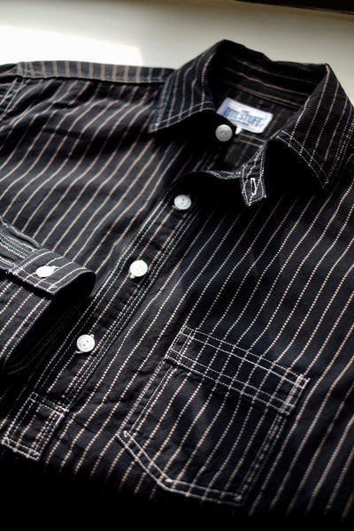 {The Rite Stuff} Bulldog Wabash Discharge-dyed Pullover Work Shirt (Sulfur Black)