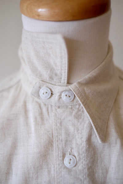 {The Rite Stuff} Bantam Cotton-Linen Short-Sleeve Work Shirt (Ecru)