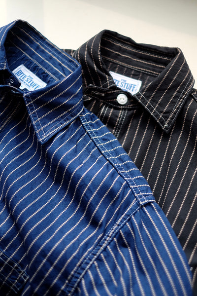 {The Rite Stuff} Bulldog Wabash Discharge-dyed Pullover Work Shirt (Indigo)