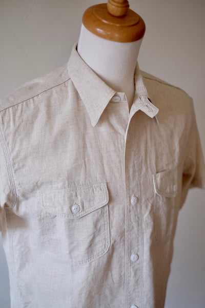 {The Rite Stuff} Bantam Selvedge Chambray Short-Sleeve Work Shirt (Ecru)
