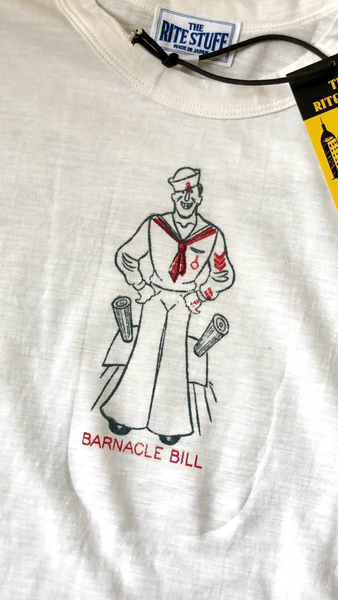 {Vintage Remake} - Deadstock 1940s Iron On Slub Tee (Barnacle Bill) XL
