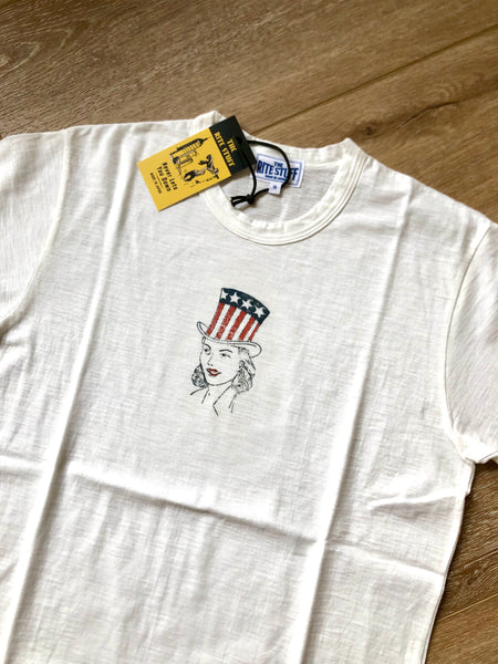 {Vintage Remake} - Deadstock 1940s Iron On Slub Tee (Aunt Sally) Small