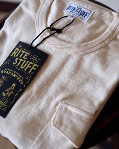 {The Rite Stuff} Heavyweight 9 oz. Loopwheel Pocket Tee (Ecru)