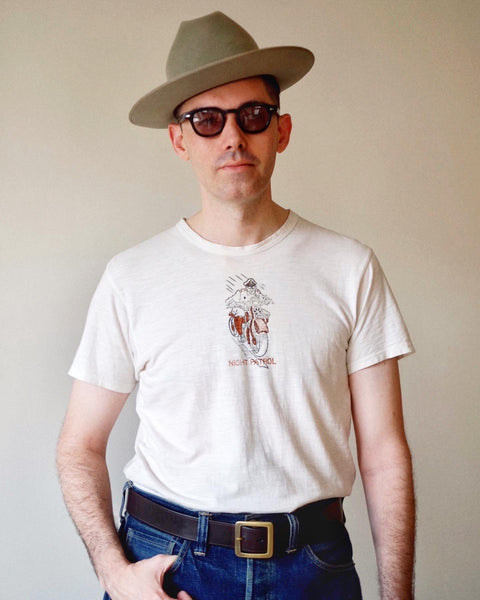 {Vintage Remake} - Deadstock 1940s iron on slub tee (Native Chief) Med.