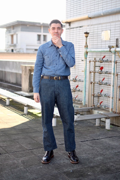 {The Rite Stuff} Pacemaker 10 oz. Denim Herringbone Twill Work Pants (Cadet Blue Indigo)