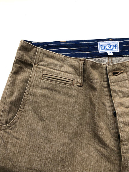 {The Rite Stuff} Pacemaker 10 oz. Denim Herringbone Twill Work Pants (Sun Tan Khaki)