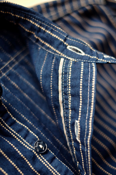 {The Rite Stuff} Bulldog Wabash Discharge-dyed Pullover Work Shirt (Indigo)
