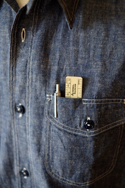{The Rite Stuff} Bantam Selvedge Chambray Short-Sleeve Work Shirt (Indigo)
