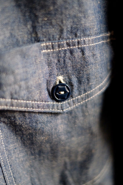 {The Rite Stuff} Bantam Selvedge Chambray Short-Sleeve Work Shirt (Indigo)