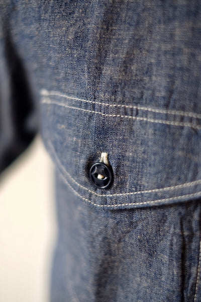 {The Rite Stuff} Bantam Selvedge Chambray Short-Sleeve Work Shirt (Indigo)
