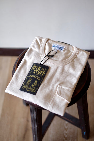 {The Rite Stuff} Heavyweight 9 oz. Loopwheel Pocket Tee (Ecru)