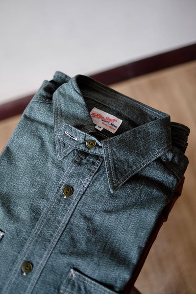 {Sold Out} Atlas Salt & Pepper 6.5 oz. Selvedge Work Shirt (Sage Green)