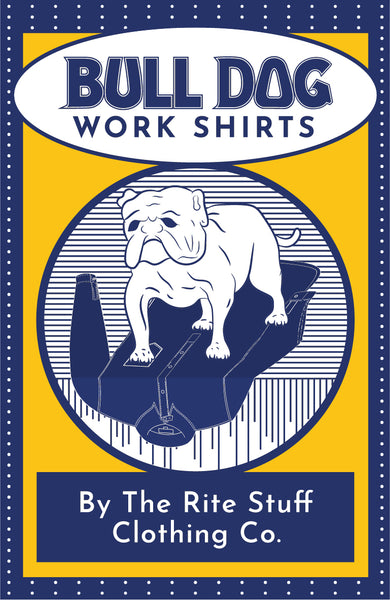 {The Rite Stuff} Bulldog Wabash Discharge-dyed Pullover Work Shirt (Indigo)